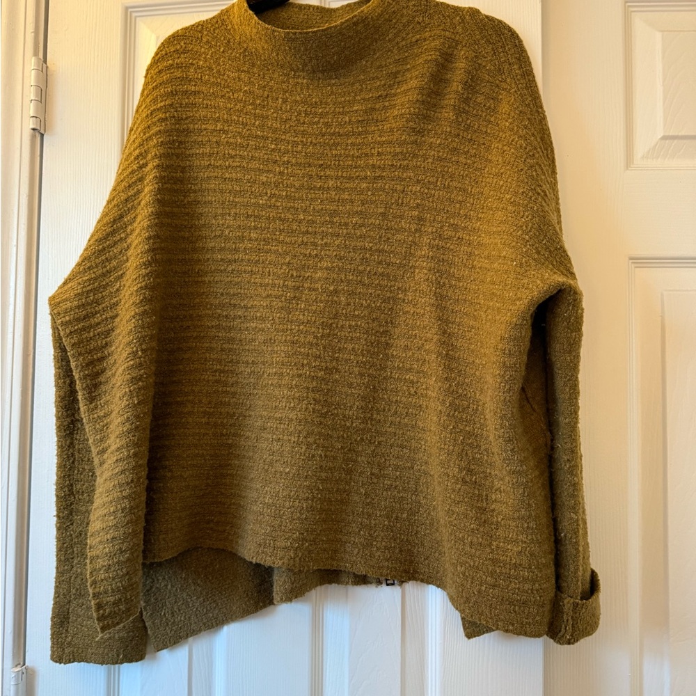 Free People Green Cowl Neck Sweater